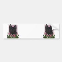 Jour de mères - tulipes roses - cairn Terrier - Ro Autocollants Pour Voiture