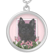Jour de mères - tulipes roses - cairn Terrier - Ro Bijouterie Personnalisée