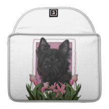Jour de mères - tulipes roses - cairn Terrier - Ro Poche Pour Macbook Pro