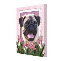 Jour de mères - tulipes roses - carlin toiles tendues sur châssis