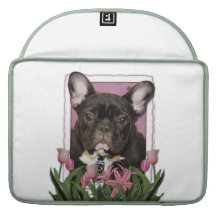 Jour de mères - tulipes roses - Frenchie - Teal Housse MacBook Pro