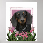 Jour de mères - tulipes roses - teckel - Winston Poster