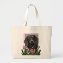Jour de mères - tulipes roses - teckel - Winston Sacs