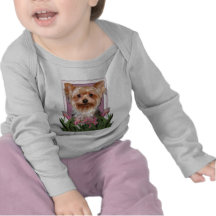 Jour de mères - tulipes roses - Yorkshire Terrier T-shirts