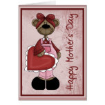 Jour de Mother´s d'ours de coeur Carte
