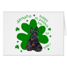 Jour de St Paddys de Terrier d'écossais Carte De Vœux