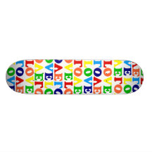 Jour de Valentines hippie d'amour d'arc-en-ciel Planches À Roulettes Customisées