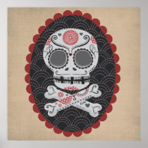 Jour des calaveras morts de Skull Día de los Muert Poster