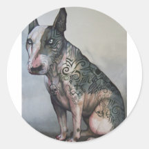 Jour mexicain du bull-terrier mort adhésif