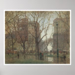 Jour pluvieux, carré de Madison, New York, 1907-08 Posters