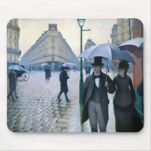 Jour pluvieux de rue de Paris par Gustave Caillebo Tapis De Souris