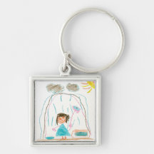 Jour pluvieux Keychain Porte-clé