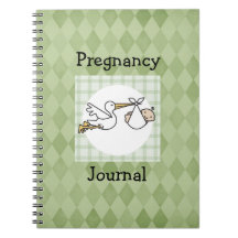 Journal de grossesse de cigogne carnet à spirale