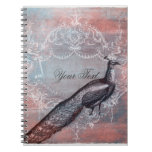 Journal en spirale personnalisé par paon rococo carnet à spirale