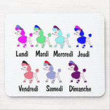 Jours français de la semaine tapis de souris