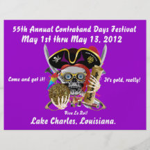 Jours Lake Charles, Louisiane de pirate. 30 couleu Prospectus Avec Motif