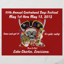 Jours Lake Charles, Louisiane de pirate. 30 couleu Tract Personnalisé