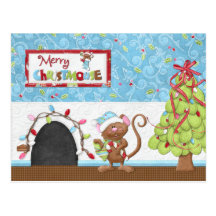 Joyeuse carte de Noël de Christmouse Carte Postale
