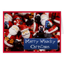 Joyeuse carte Whacky de chaos de Père Noël de Noël