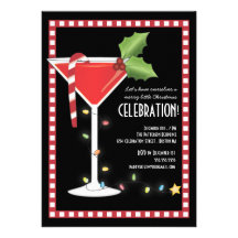Joyeuse petite fête de vacances de cocktail de Noë Invitation