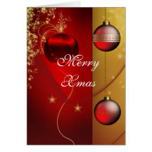 Joyeuses boules de rouge de Noël de carte