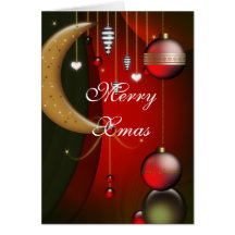 Joyeuses boules de rouge de Noël de carte