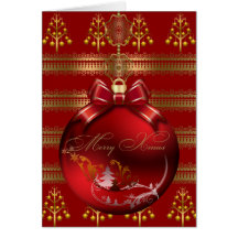 Joyeuses boules rouges de Noël d'or de Noël de car