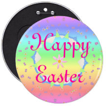 Joyeuses Pâques en pastel Badges