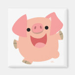 Joyeux aimant de porc de bande dessinée magnets