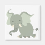 Joyeux aimant mignon d'éléphant de bande dessinée magnets