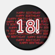 Joyeux anniversaire 18 aimants