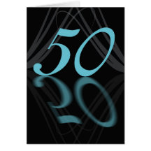 Joyeux anniversaire 50 élégant, miroir 50, cinquan cartes de vœux