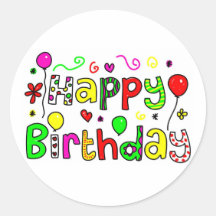 Joyeux anniversaire autocollants ronds