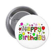Joyeux anniversaire badge avec épingle