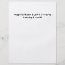 joyeux anniversaire, budy ! ! ! c'est vous sont an tract