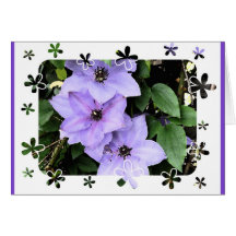 Joyeux anniversaire ! - Clématite pourpre dans le  Carte De Vœux