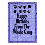 Joyeux anniversaire de la bande entière carte de vœux
