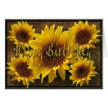 Joyeux anniversaire de tournesols terreux carte