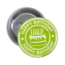 Joyeux anniversaire - effet blanc de tampon en cao badges