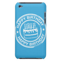 Joyeux anniversaire - effet blanc de tampon en cao coque iPod Case-Mate 