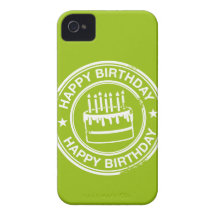 Joyeux anniversaire - effet blanc de tampon en cao coque iPhone 4