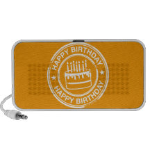 Joyeux anniversaire - effet blanc de tampon en cao haut-parleur