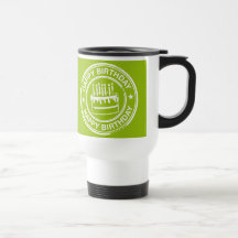 Joyeux anniversaire - effet blanc de tampon en cao mugs à café