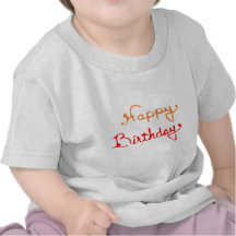 Joyeux anniversaire en rouge et orange t-shirt