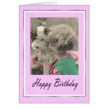 joyeux anniversaire - enfant vintage carte de vœux