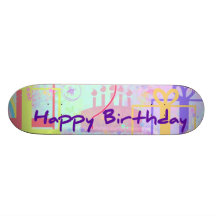 Joyeux anniversaire et meilleurs voeux un ballon skateboards