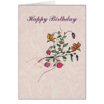 Joyeux anniversaire floral cartes de vœux