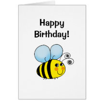 Joyeux anniversaire ! (gaffez l'abeille) cartes de vœux
