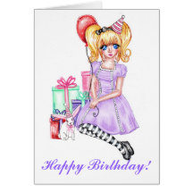 Joyeux anniversaire (lavande) cartes