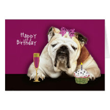 joyeux anniversaire, obtenant un chien plus ancien cartes de vœux